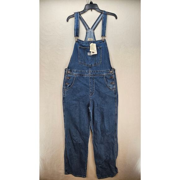 LEVI'S PREMIUM VINTAGE BIB JEAN OVERALL WOMEN'S LARGE BLUE RETRO WORKWEAR NWT - Picture 1 of 8